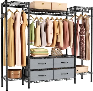 Large Garment Rack Heavy Duty Clothes Rack,Freestanding Closet Portable Clothing - Picture 1 of 9