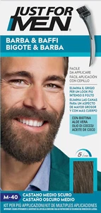 Just For Men Bartfarbe Schnurrbart Tönung gegen grau Haare Farbe Mittelbraun M40 - Bild 1 von 7