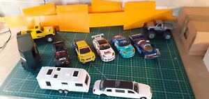 Scalextric  BUNDLE 5 Working Cars with Lights JOB LOT 2 Yellow Flyovers & More