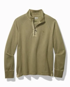 NEW TOMMY BAHAMAS Sunray Cove Half-Zip Sweatshirt TEA LEAF SIZE L/100%AUTHENTIC - Picture 1 of 7