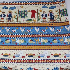 Springs Industries One Heart...One Mind Country Stripe Farm Print Tela 3 yardas - Imagen 1 de 6