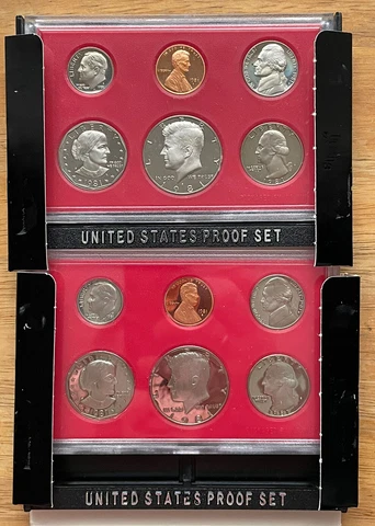 (2) 1981-S United States Proof Set in Original Box.  Susan B, Anthony Rare Year Cover