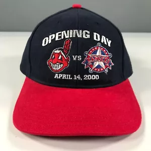 Vintage Cleveland Indianer Hut Marineblau Rot Gebogen Krempe Texas Rangers - Bild 1 von 8