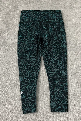 Medias LULULEMON Wunder Under Capri para mujer talla 4 x 18" verde gimnasio yoga correr Foto 1 de 4