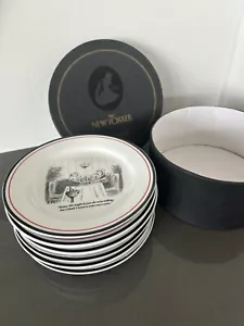Restoration Hardware NEW YORKER Cartoon 6 Cheese Plates 8" Funny - Picture 1 of 12