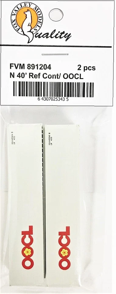 N Scale Fox Valley Models 891204 40' OOCL Refrigerated Container 2 pack - Image 1 of 1