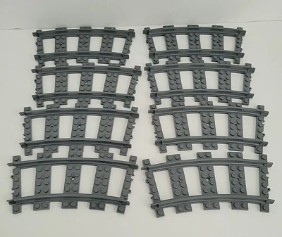 Lot 8 Lego City Hi Speed Passenger Train Track 4279717 Curved Gray From 60051 - Image 1 of 4