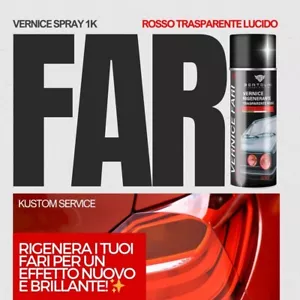 VERNICE FARI TRASPARENTE SPRAY ROSSO GERMAN EXTRA LUCIDA FARI FANALI PER AUTO - Foto 1 di 4