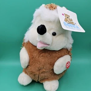 GOFFA Hedgehog Plush Stuffed Animal Brown Soft Fluffy Chubby Toy TALKING PLUSHIE - Picture 1 of 7