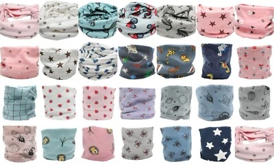 Kid Neck Warmer Scarf Boy Girl Multi Function Cotton Hat Bandana Headband Snood