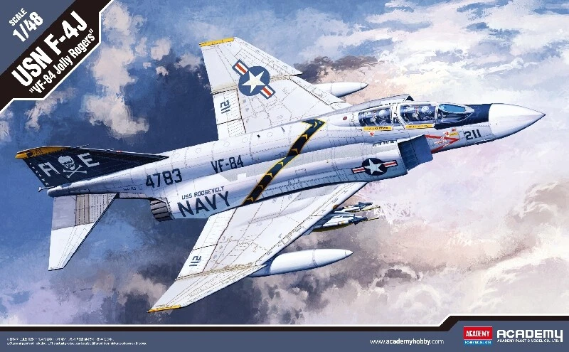 USN F-4J VF-84 Jolly Rogers Fighter 1:48 Plastic Model Kit ACADEMY - Immagine 1 di 1