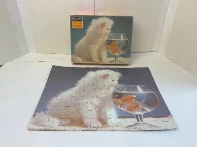 COMPLETE Little Charmers 63 Piece Puzzle Cat Goldfish Something Fishy 100 Kitten - Image 1 of 4