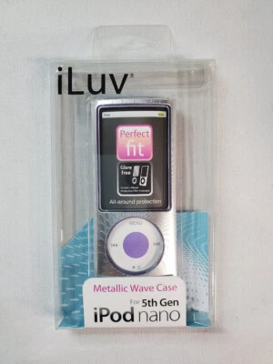 iLuv iCC308 Silver Metallic Wave Hard Case for Apple iPod 5th Generation Nano - Image 1 of 2