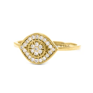 14K Gold 0,18 ct VS/F-G Diamant Evil Eye Ringgröße - 3 bis 8 US - The Jewelz - Bild 1 von 3