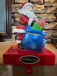 CHRISTOPHER RADKO CELEBRATIONS BY RADKO SANTA W/  BAG OF TOYS STOCKING HOLDER - Bild 1 von 5