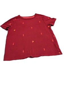 Old Navy Kids XS (5) T-shirt Dark Red Cactus Print EUC - Picture 1 of 6
