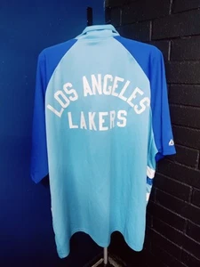 Y2K Hardwood Classic Majestic Lakers Warm up Jacket Shirt Snap Jersey Size 3XL - Picture 1 of 8