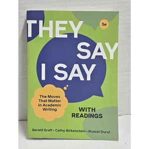 They Say I Say 5th Edition With Readings by Graff, Birkenstein, & Durst - Foto 1 di 2