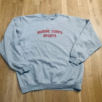 Спортивная толстовка морской пехоты Adidas XL США USMC вересковый серый для тренировок с круглым вырезом - Изображение 1 из 4