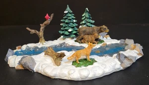 Lemax Christmas Village Town Bears By River 93744 Wilderness Animals Fox Creek - Imagen 1 de 17