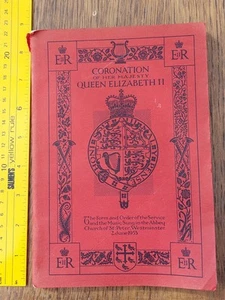 1953 Krönung Ihrer Majestät Queen Elizabeth II Form & Order of Service Music - Bild 1 von 4