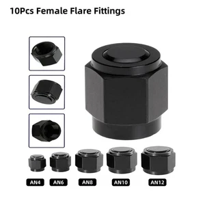 10Pcs 4AN 6AN 8AN 10AN 12AN Female Flare Fitting Cap Nut Block off Fuel Hose Cap - Picture 1 of 16