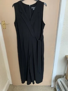 Black All-in-One Wide-Leg Pantsuit Size 16 - Picture 1 of 3