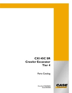 CASE CX145C SR CRAWLER EXCAVATOR TIER IV PARTS CATALOG - Picture 1 of 1