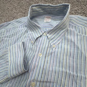 Brooks Brothers Shirt Men’s Size XL Irish Linen Long Sleeve Casual Button Up - Picture 1 of 7