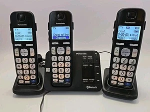 Panasonic KX-TGE260 Schnurloses Telefonsystem mit 3 Mobilteilen/Docks - Gürtelhalter funktioniert! - Bild 1 von 11