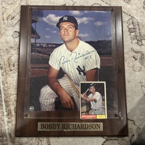 BOBBY RICHARDSON Signed 1960 WORLD SERIES MVP 8x10 Photo Plaque - Picture 1 of 5