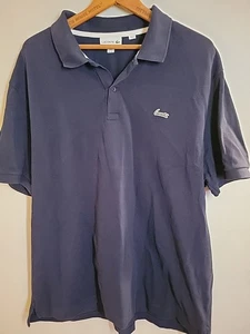 Lacoste Polo Shirt Mens 4XL Blue Casual Rugby Preppy Alligator Spelled Out Logo - Picture 1 of 13