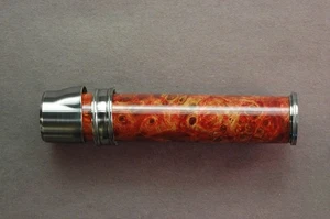 FLY ROD REEL SEAT Dyed Maple Burl 11450 Blued Pocketed NS Slide Band 0.435" bore - Picture 1 of 4