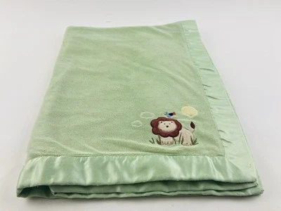 MANTA CIRCO TARGET LEÓN PÁJARO SOL BEBÉ VERDE SATINADO RIBETE SELVA ZOOLÓGICO HIERBA AMOROSA Foto 1 de 4