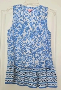 Top aragosta Lilly Pulitzer taglia S Gramercy On a Roll ingegnerizzato blu bianco NB2030 - Foto 1 di 9