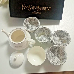 Yves Saint Laurent Teekanne & Tasse Set Keramik schlichtes Design weiß mit Box Neu - Bild 1 von 5