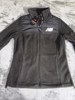 Chaqueta polar New Balance para mujer cremallera completa talla pequeña negra nueva con etiquetas Foto 1 de 4