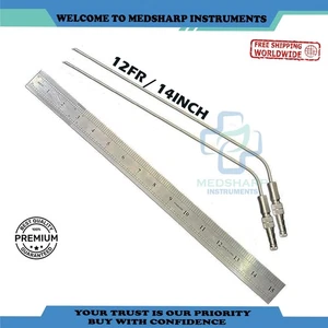 Fraziers Saugrohr 12FR, 14" lang hochwertig 2 Stück chirurgische Instrumente - Bild 1 von 3