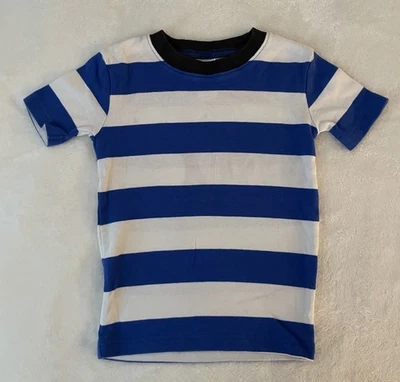 NWOT Mini Boden Blue and White Striped T-Shirt Boys Size 7 - Image 1 of 2