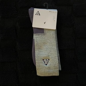 Mens Nike ACG Everyday Crew Socks Green/Purple #FB3341-370 Sz 12-15 XL 1 Pair - Picture 1 of 1