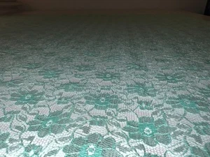 Mint embroidered LACE fabric - 3 pieces - over 3 metres total length - Picture 1 of 20