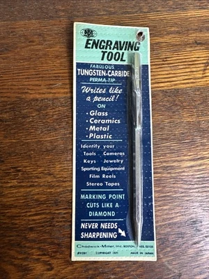 Pluma de grabado vintage NOS carburo de tungsteno Japón Foto 1 de 2