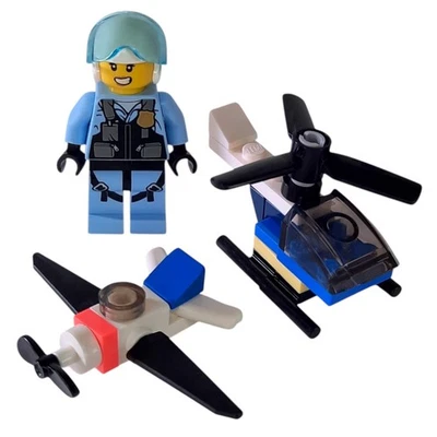 LEGO City 60268 Police Pilot Rooky Partnur Minifigure Lot Airplane & Helicopter - Image 1 of 4