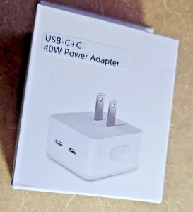 40W Dual USB-C Port Power Adapter PD Fast Charging Wall Charger Type-C Brick US - Picture 1 of 1