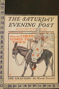 1903 CIRCO CARNAVAL PAYASO DISFRAZ ACTO BURRO HUMOR PENFIELD ARTE CUBIERTA SA30 - Imagen 1 de 1