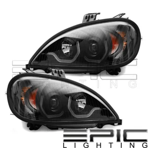LED Black Headlight for 2004-2015 FREIGHTLINER COLUMBIA - Left Right Sides Pair - Picture 1 of 2