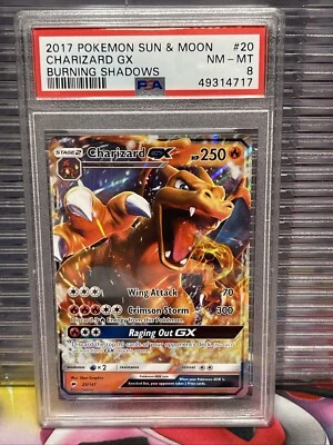 Pokemon Charizard GX #20/147 Burning Shadows Ultra Rare 2017 PSA 8 NM-MT - Image 1 of 2