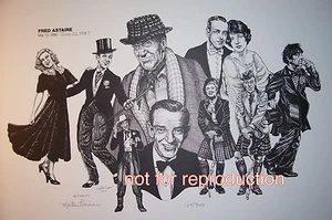 Fred Astaire Kunstwerk, original signierter und nummerierter Druck von Martin Timins - Bild 1 von 2