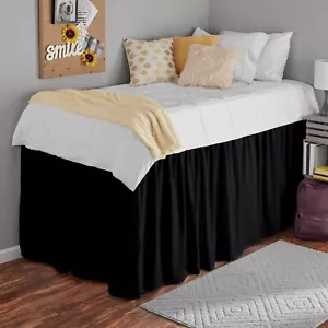 College Dorm Bed Skirt Dust Ruffled Extra Long Drop 600-TC 100% Egyptian Cotton - Picture 1 of 37