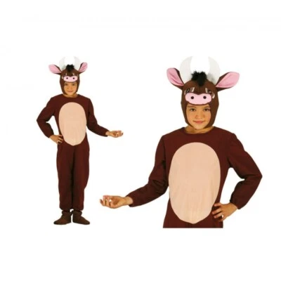 GUIRCA COSTUME BUE CARNEVALE VESTITO GUIRMA BAMBINO NATALE PRESEPE UNISEX TORO MUCCA